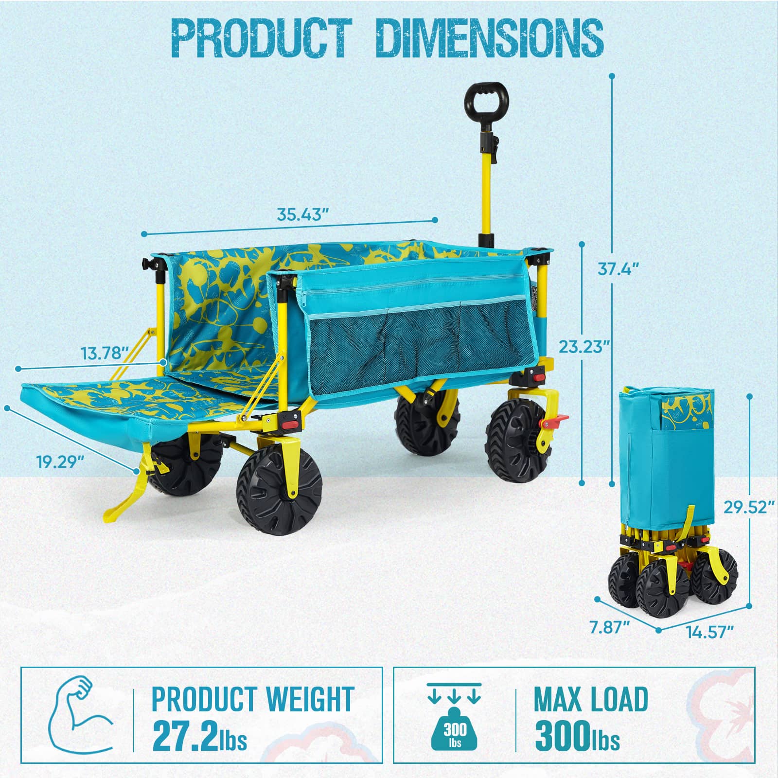 Old Bahama Bay Extra Long Beach Wagon Teal