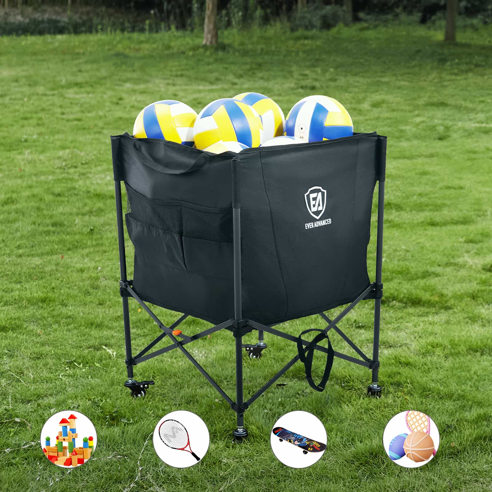 EVER ADVANCED Collapsible Ball Storage Cart - Portal Outdoors