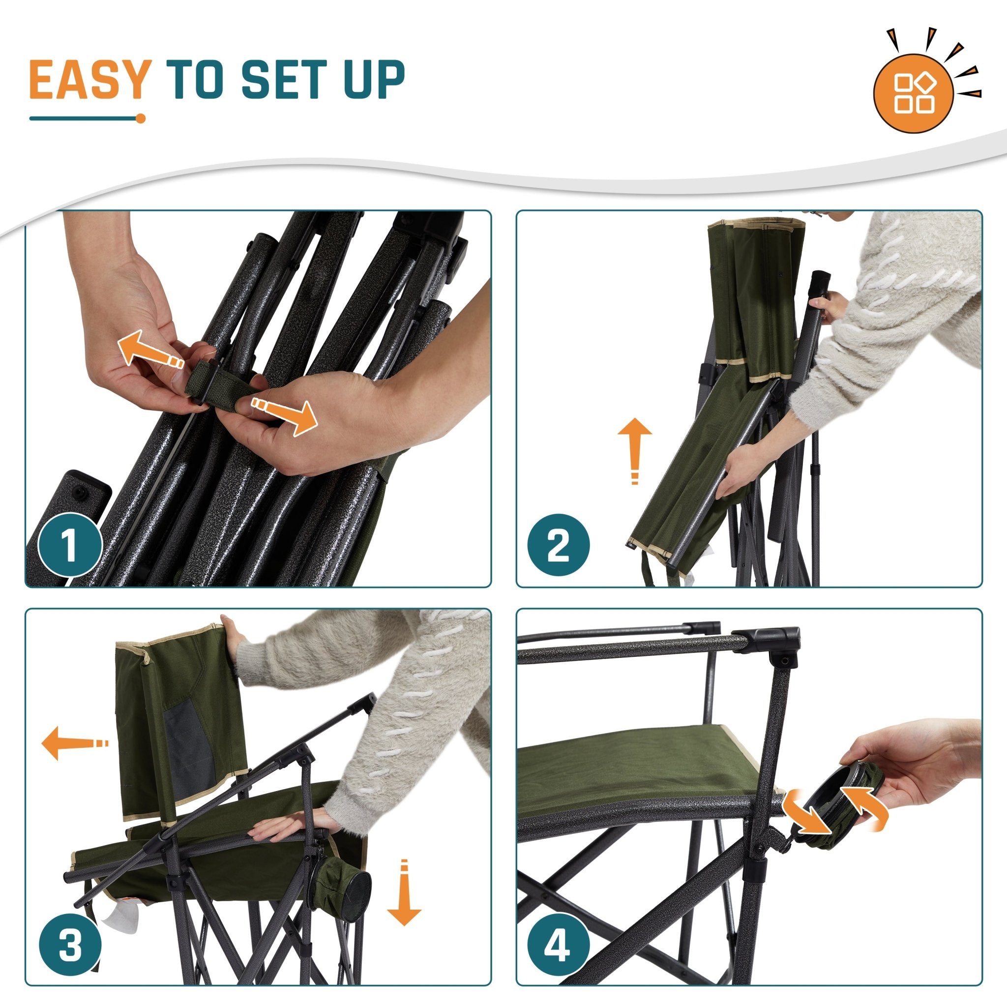 DMH Outdoors Oversized Folding Camping Chairs - Portal Outdoors