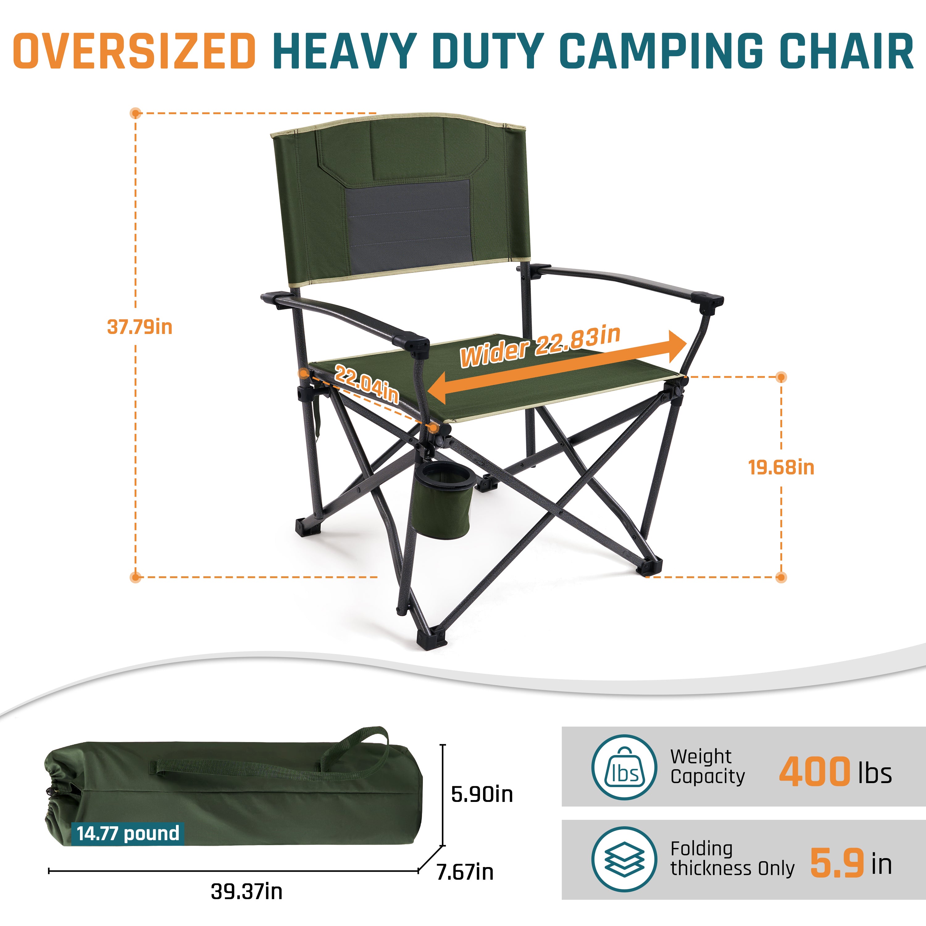 DMH Outdoors Oversized Folding Camping Chairs