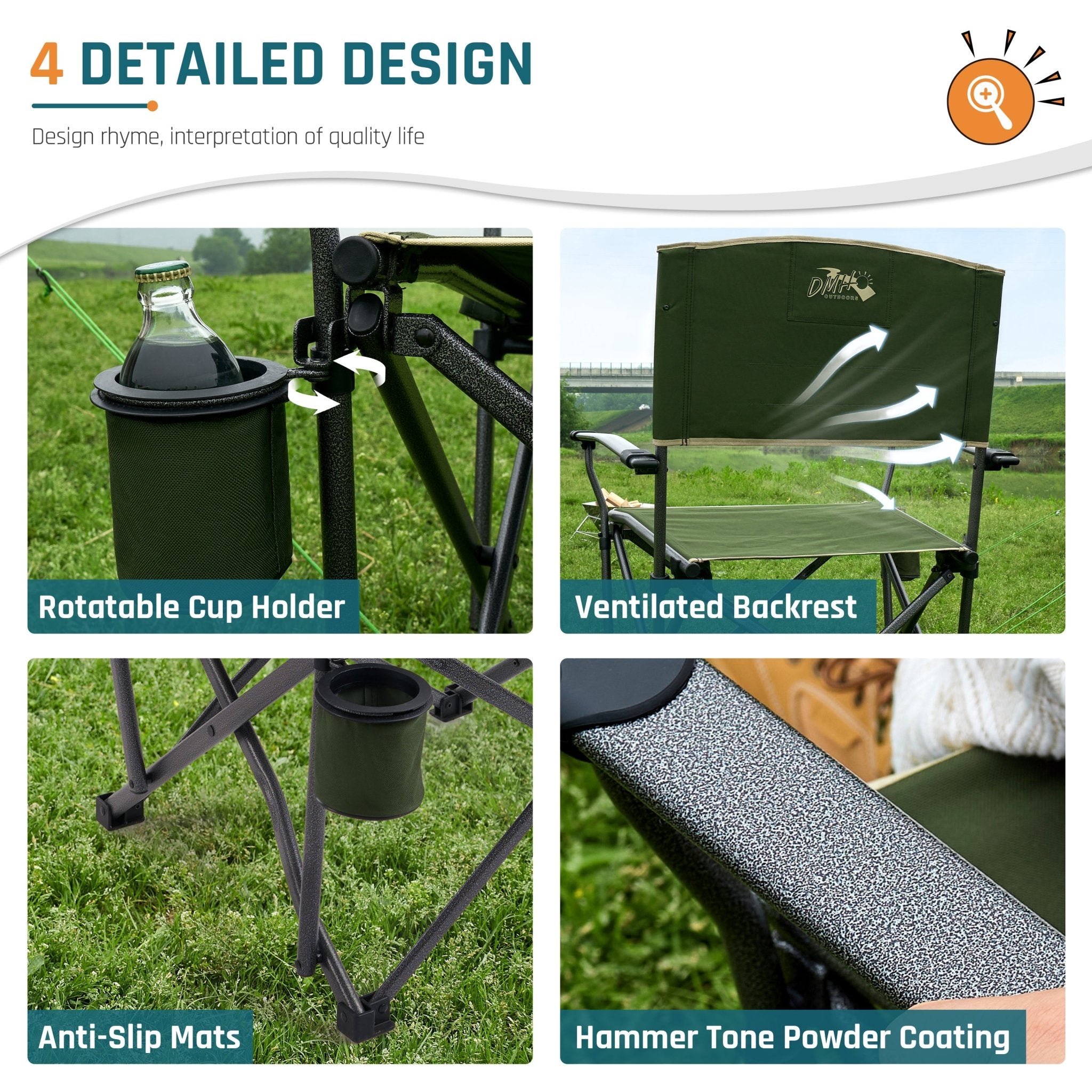 DMH Outdoors Oversized Folding Camping Chairs - Portal Outdoors