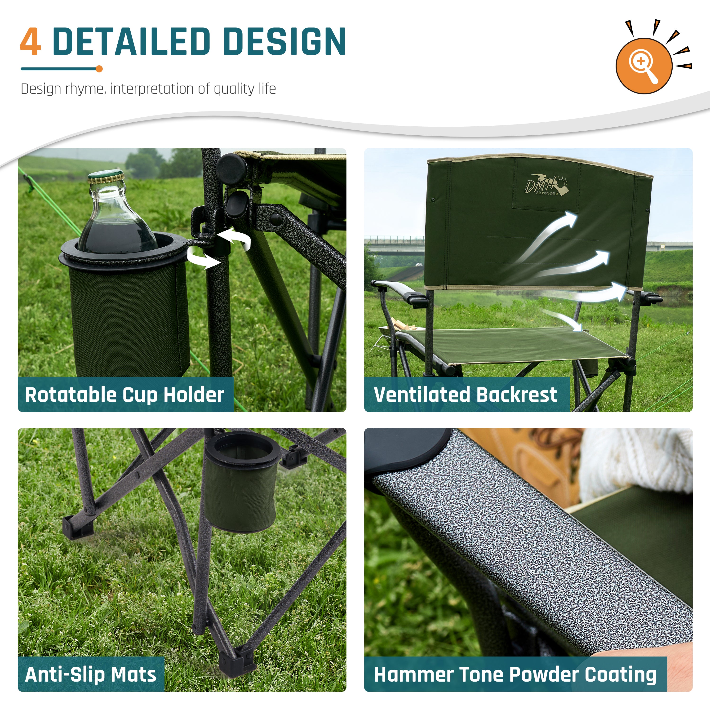 DMH Outdoors Oversized Folding Camping Chairs