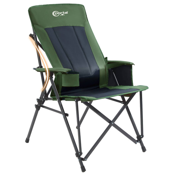 Portal Outdoors Lumbar Support Folding Chair Green Color Support 500 lbs