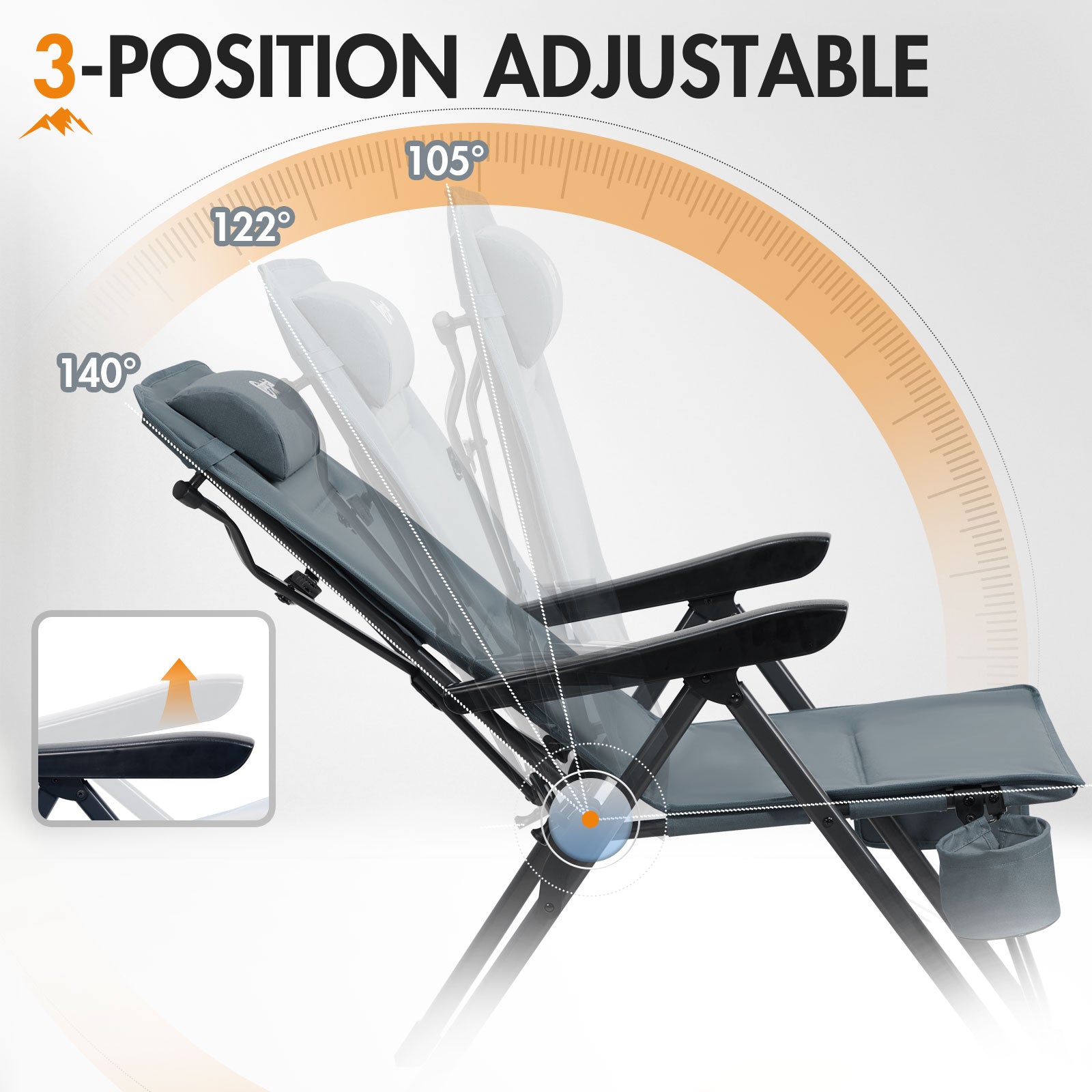 Portal Outdoors Reclining Camping Chair