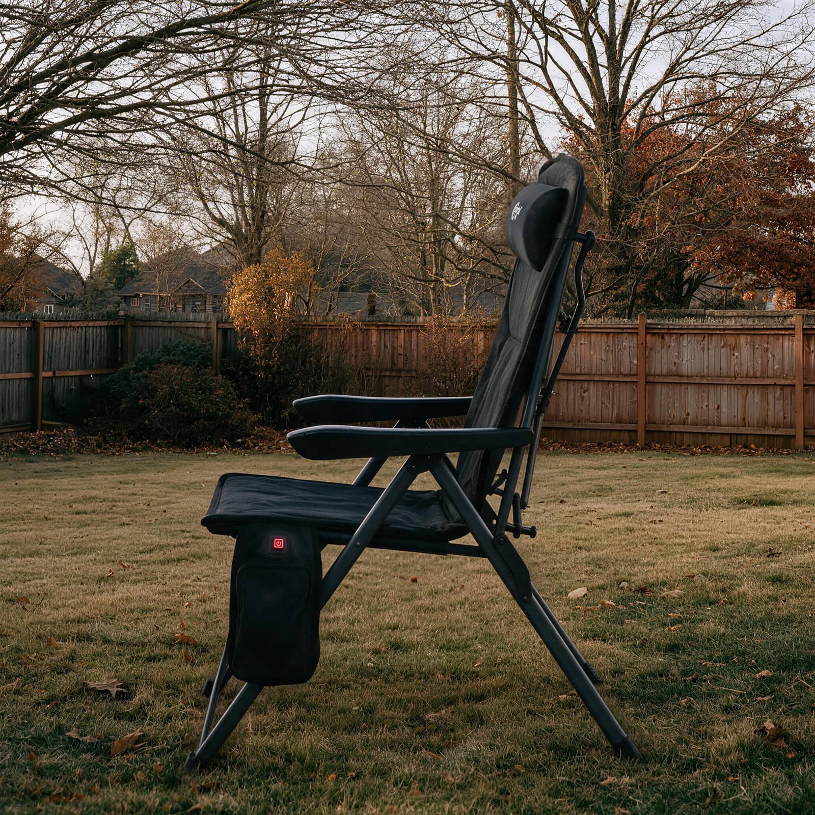 Portal Outdoors Heated Reclining Camping Chair Black