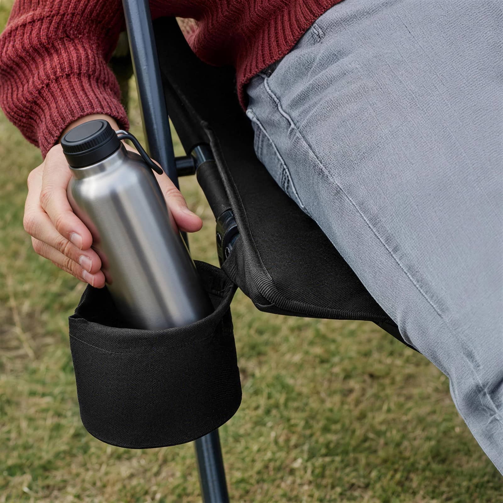 Portal Outdoors Heated Reclining Camping Chair Black