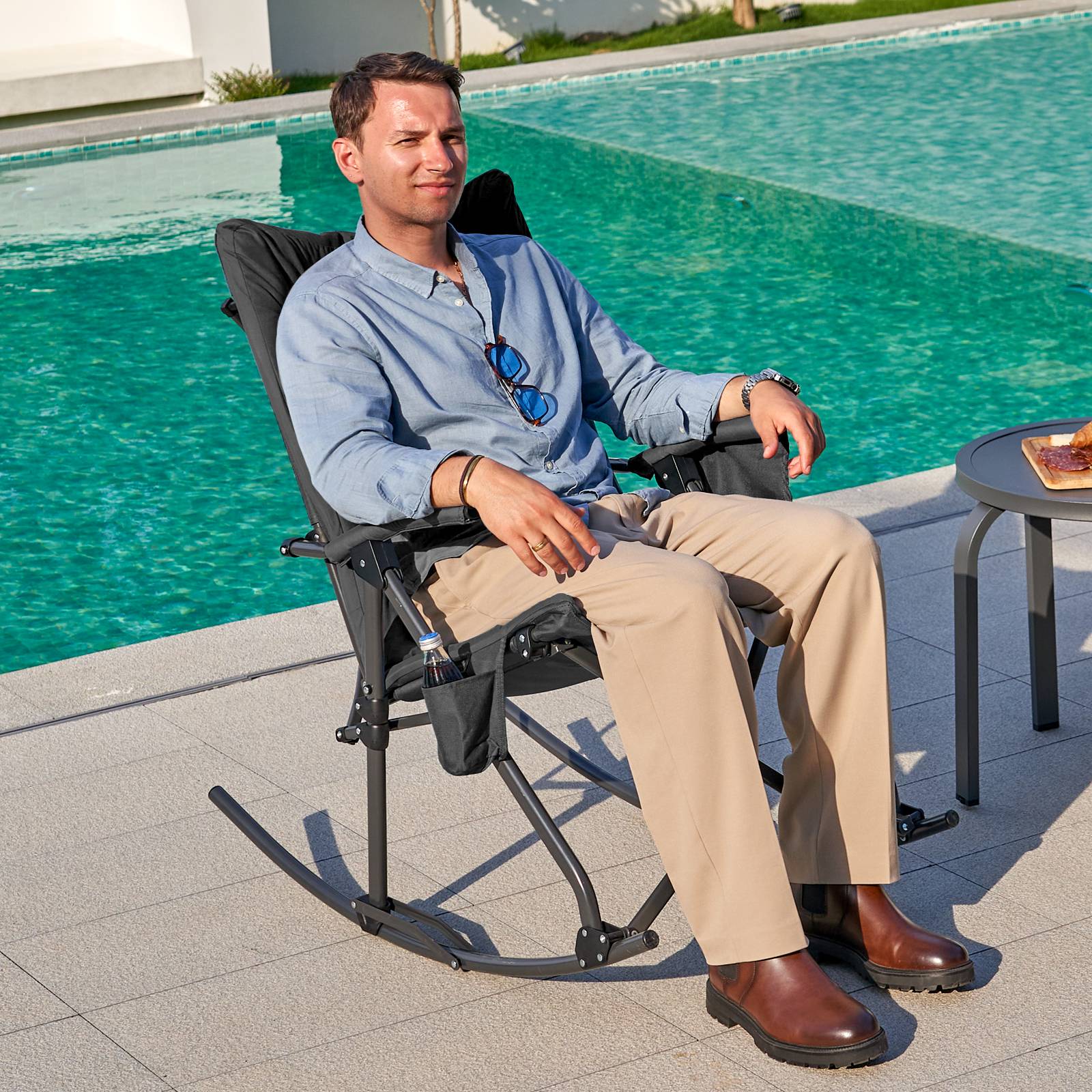 Portal Outdoors Rocking Camping Chair Black Color 