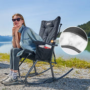 Portal Outdoors Rocking Camping Chair Black Color with Padded Seat