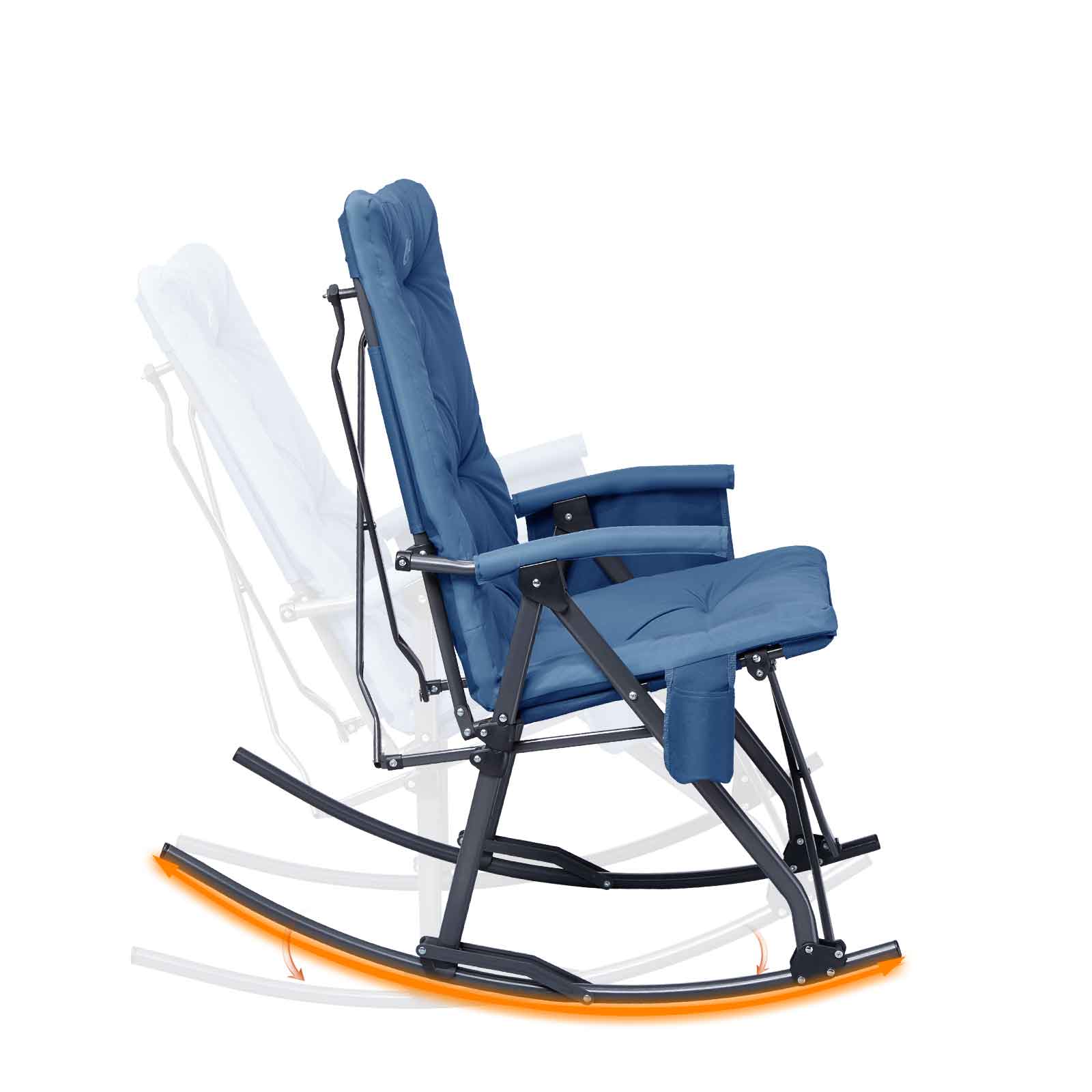 Foldable Padded Rocking Chair Folding Rocking Chair for Outdoor Camping Backyard | Portal Outdoors