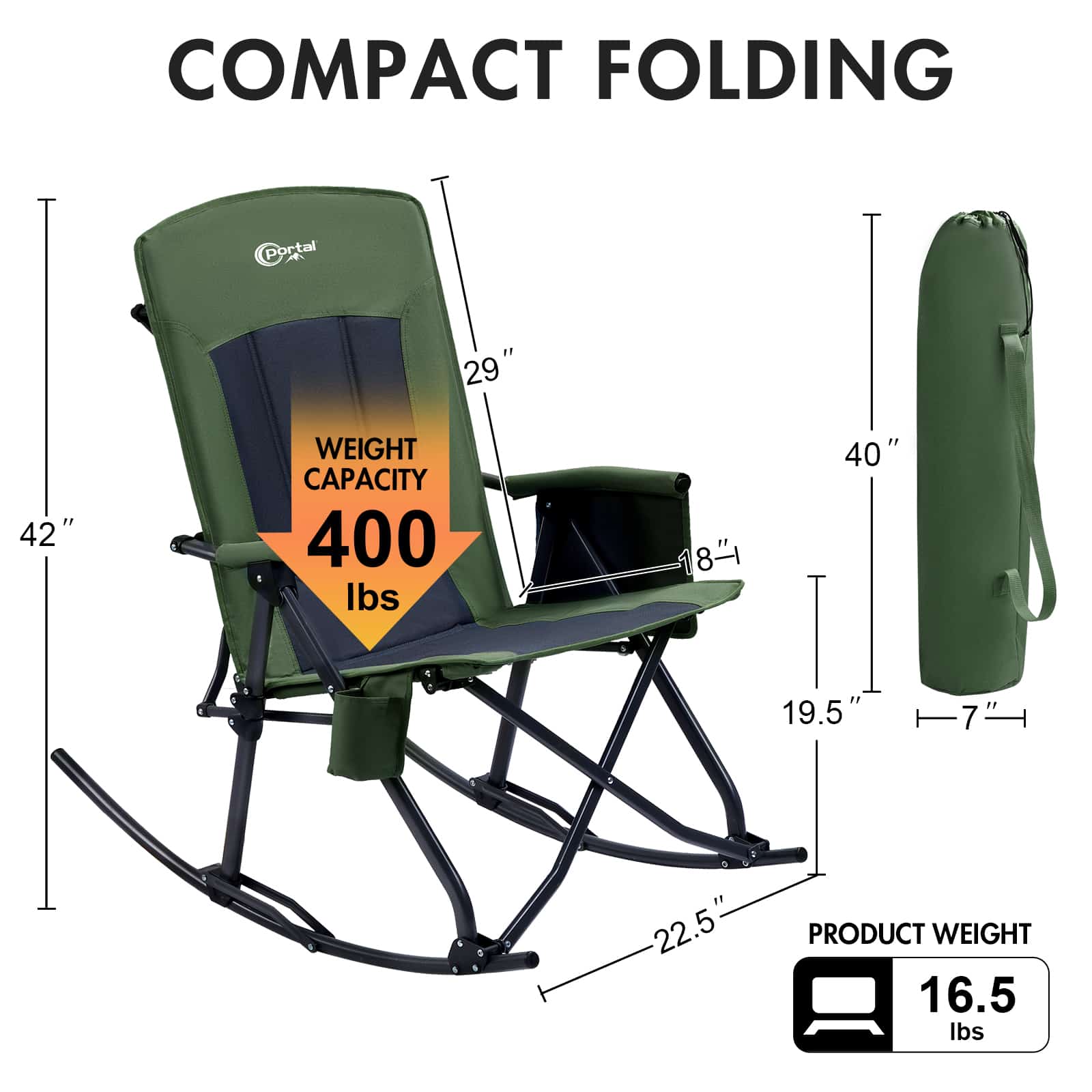 Portal Outdoors Big Boy Rocking Camp Chair - Portal Outdoors