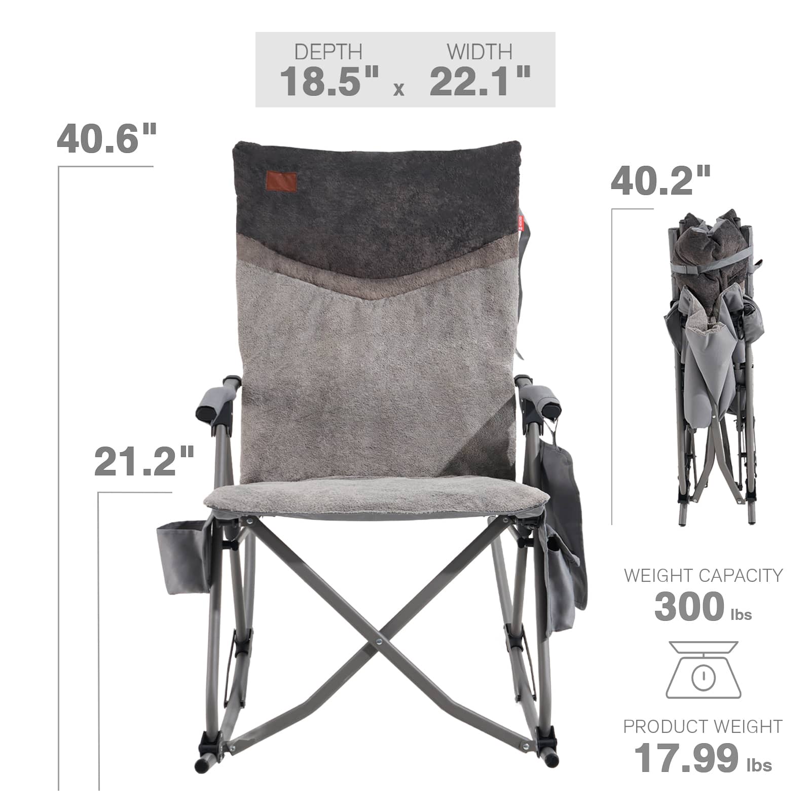 EVER ADVANCED Heated Oversized Padded Rocking Chair