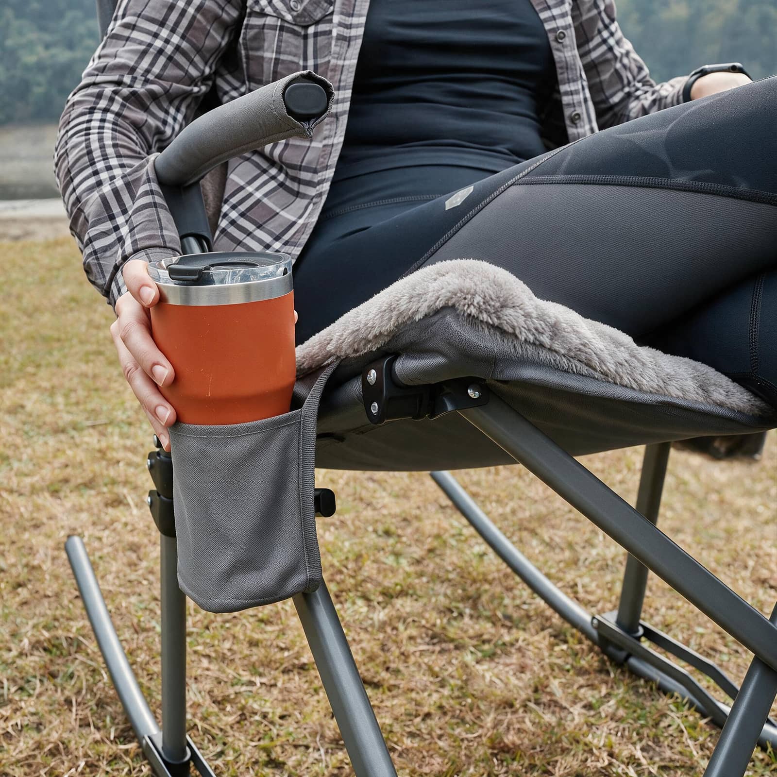 EVER ADVANCED Heated Oversized Padded Rocking Chair