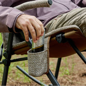 EVER ADVANCED Collapsible Patio Rocking Camping Chair Brown Color with Cup Holder