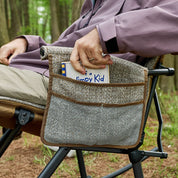 EVER ADVANCED Collapsible Patio Rocking Camping Chair Brown Color with Side Pocket