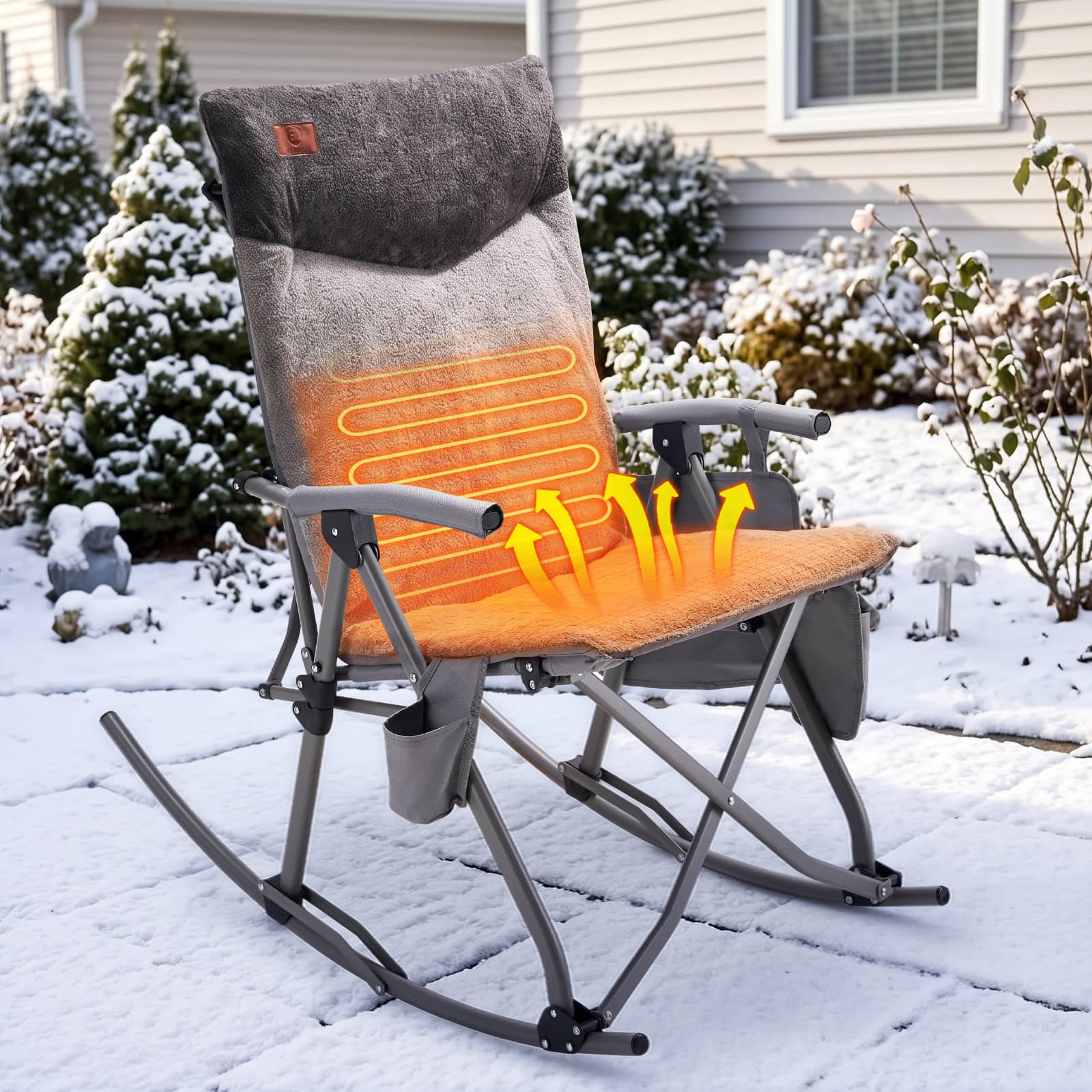 EVER ADVANCED Heated Oversized Padded Rocking Chair