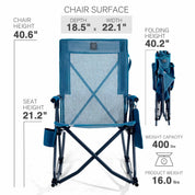 EVER ADVANCED Stretch Mesh Rocking Camping Chair