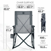 EVER ADVANCED Stretch Mesh Rocking Camping Chair