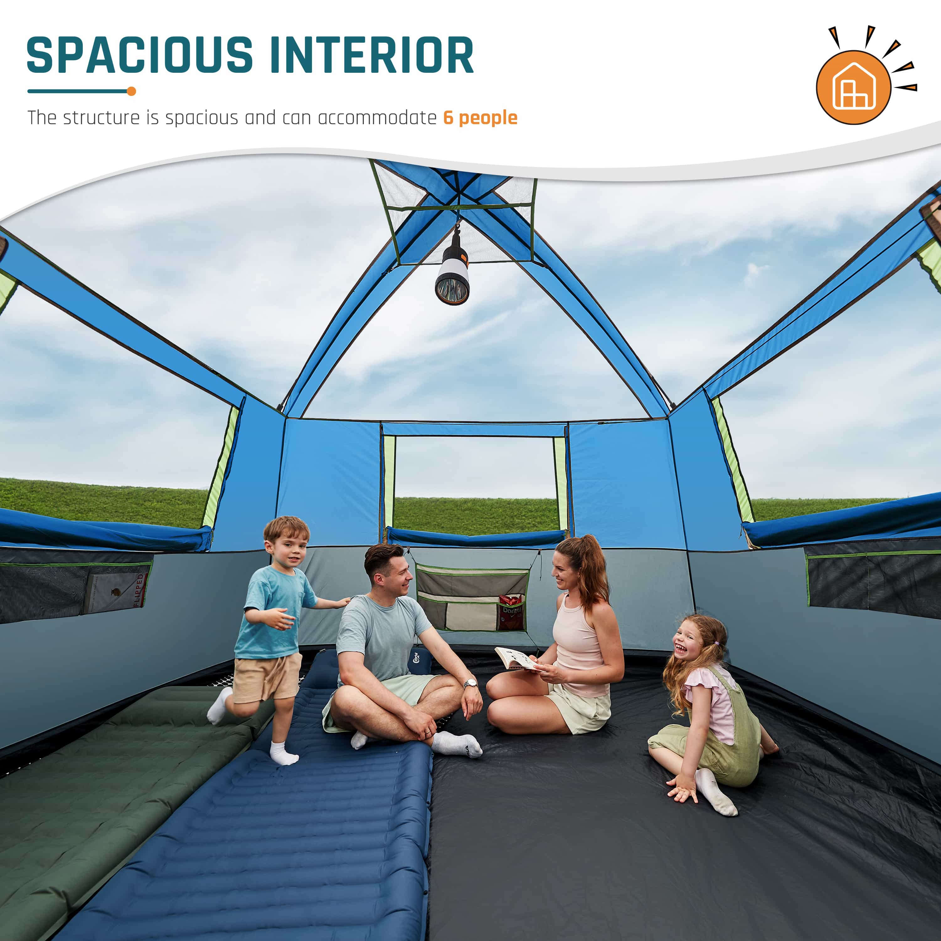 DMH Outdoors 6 Person Camping Tent with Screen Porch