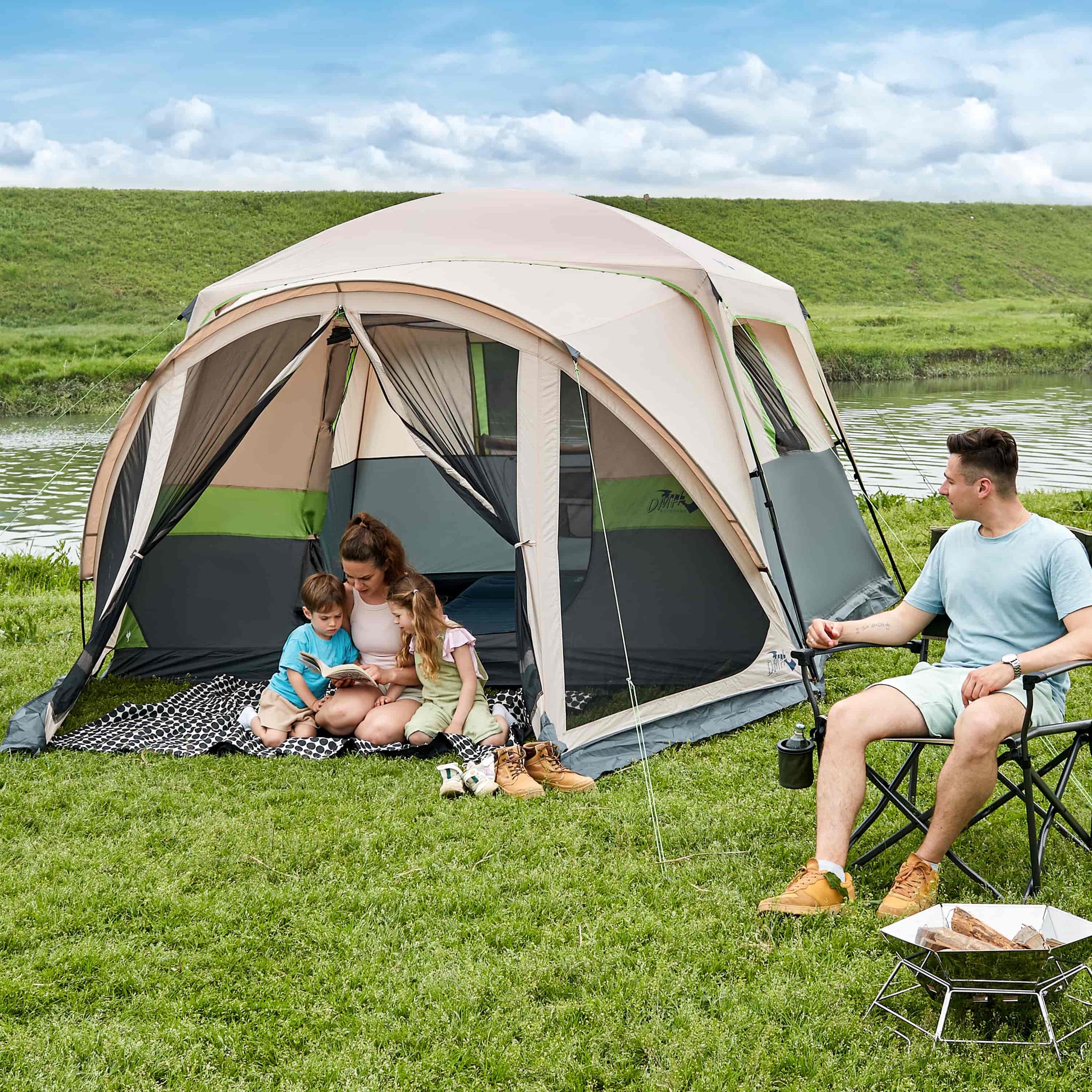 Tents for Camping 6 Person Camping Tent with Screen Porch, Weatherproof Large Cabin Tent with Rainfly and Carry Bag, Family Tent for Outdoor Camping