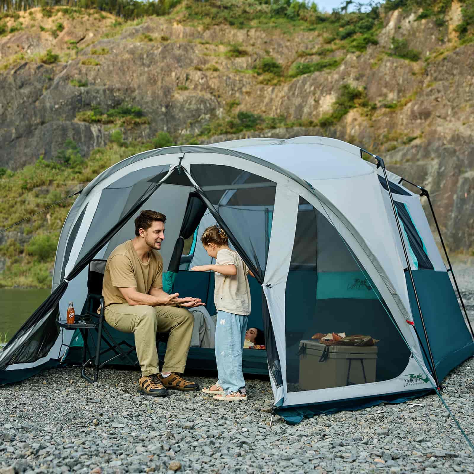 Tents for Camping 6 Person Camping Tent with Screen Porch, Weatherproof Large Cabin Tent with Rainfly and Carry Bag, Family Tent for Outdoor Camping