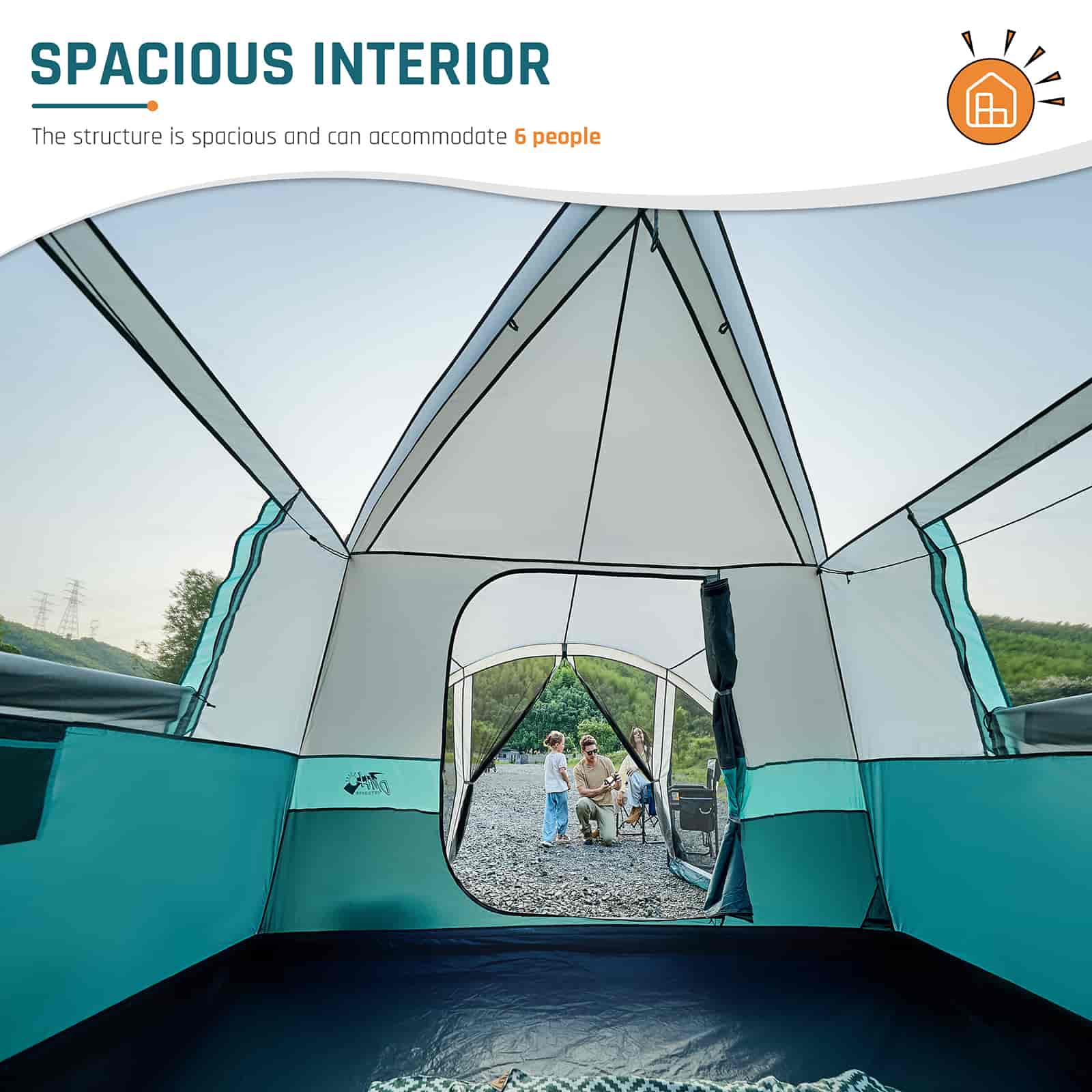 DMH Outdoors 6 Person Camping Tent with Screen Porch