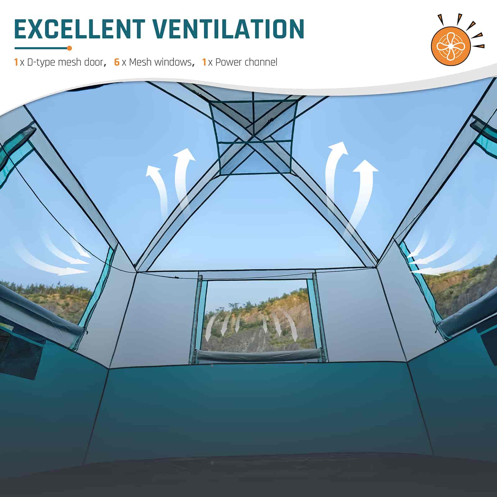 DMH Outdoors 6 Person Camping Tent with Screen Porch