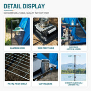 DMH Outdoors Folding Camping Kitchen Station Grill Table