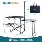 DMH Outdoors Folding Camping Kitchen Station Grill Table