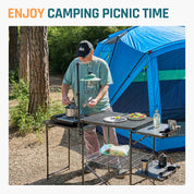 DMH Outdoors Folding Camping Kitchen Station Grill Table