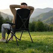 EVER ADVANCED Reclining Camping Chairs Black Gray Color With  High Back