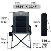 EVER ADVANCED Reclining Camping Chairs Black Gray Color With  High Back 
