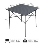 Portal Outdoors Lightweight Roll-Up Table-Square Dark Gray