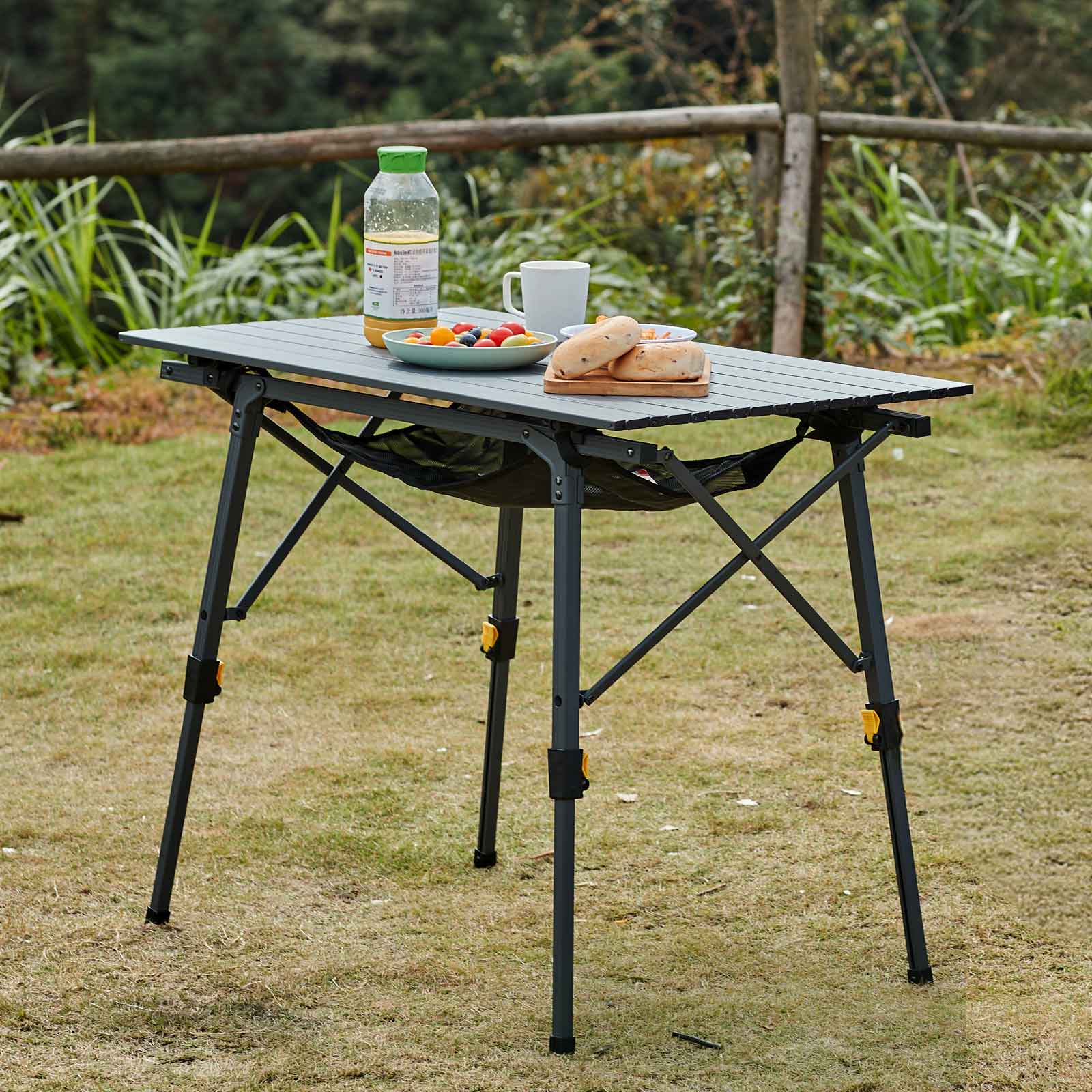 Portal Outdoors Quick Adjust Roll-Up Table - Large Size - Gray Color
