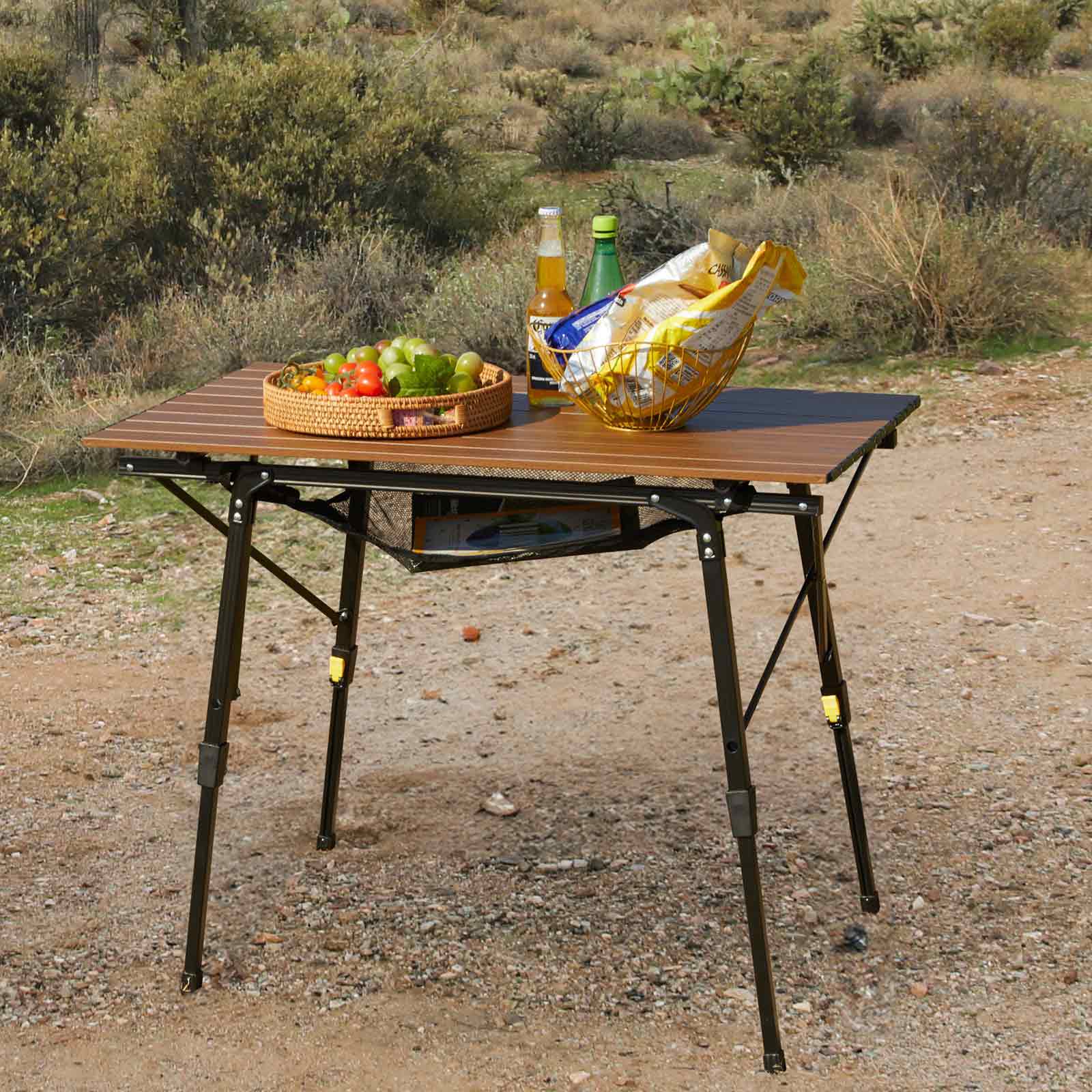 Portal Outdoors Camping table with food and drinks