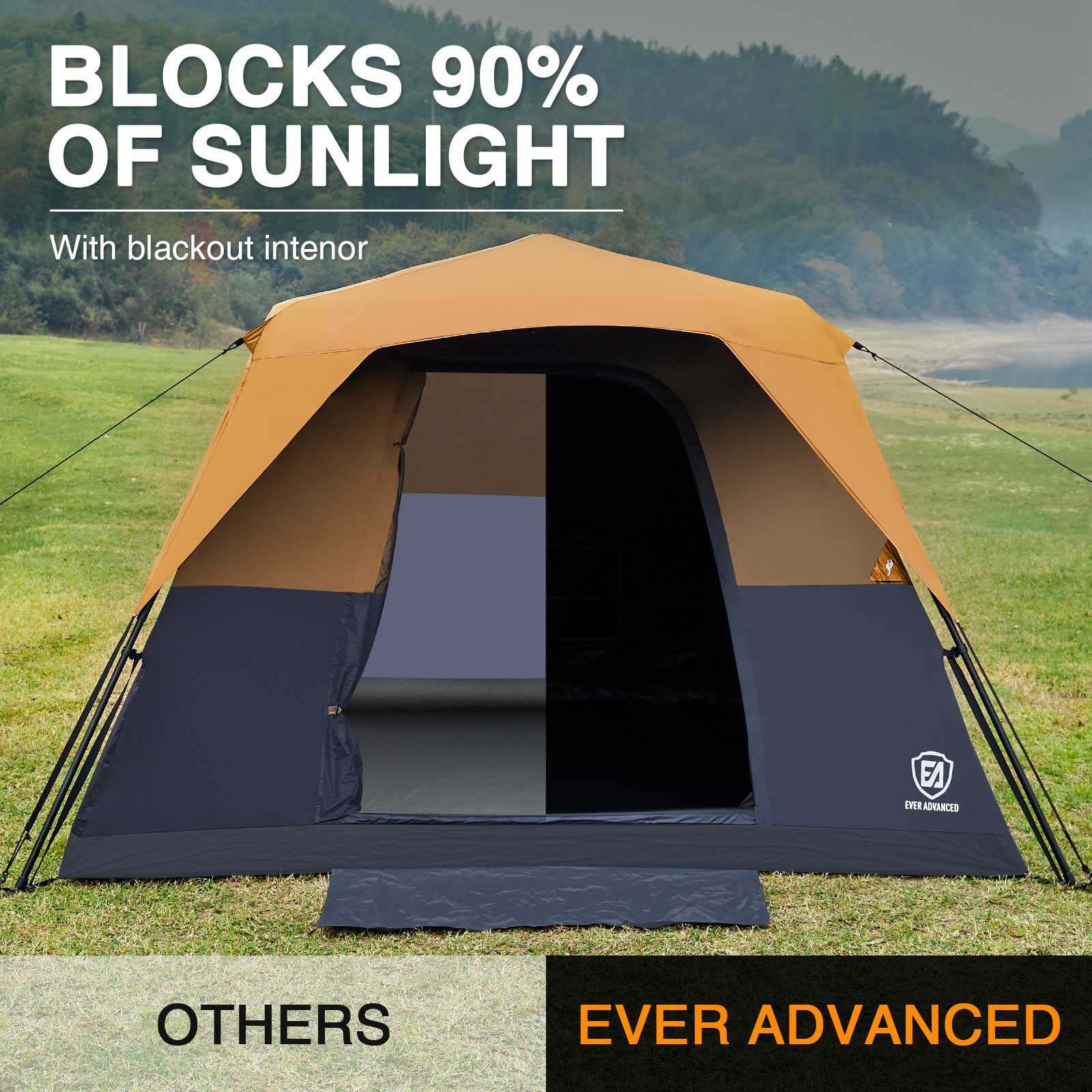 EVER ADVANCED 6 Person Instant Blackout Camping Tent - Portal Outdoors