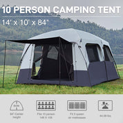 EVER ADVANCED 10 Persons Blackout Tent With Porch - Camping Tent
