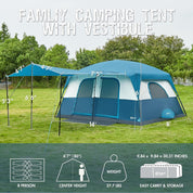 Portal Outdoors 8/10-Person Easy Setup Cabin Tent with Porch