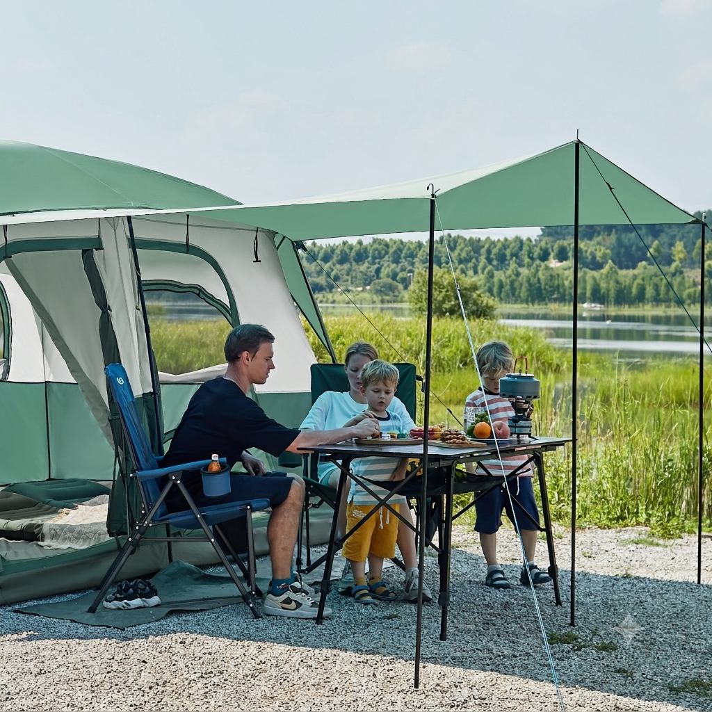 Portal Outdoors 8-Person Easy Setup Cabin Tent with Porch - Green Color 