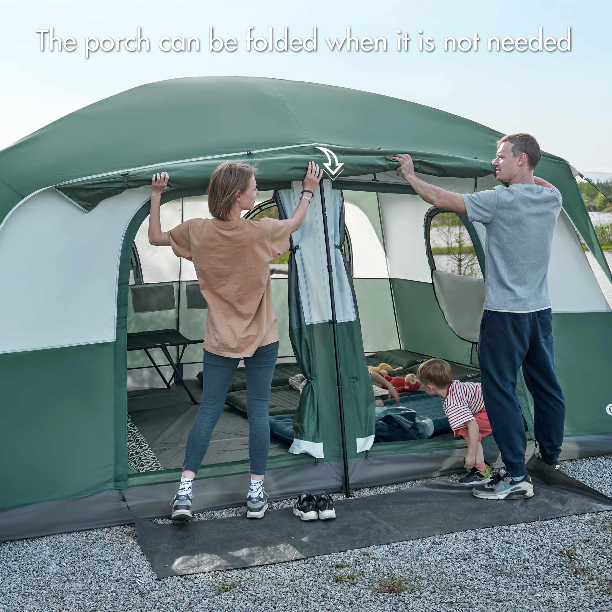 Portal Outdoors 10-Person Easy Setup Cabin Tent with Porch