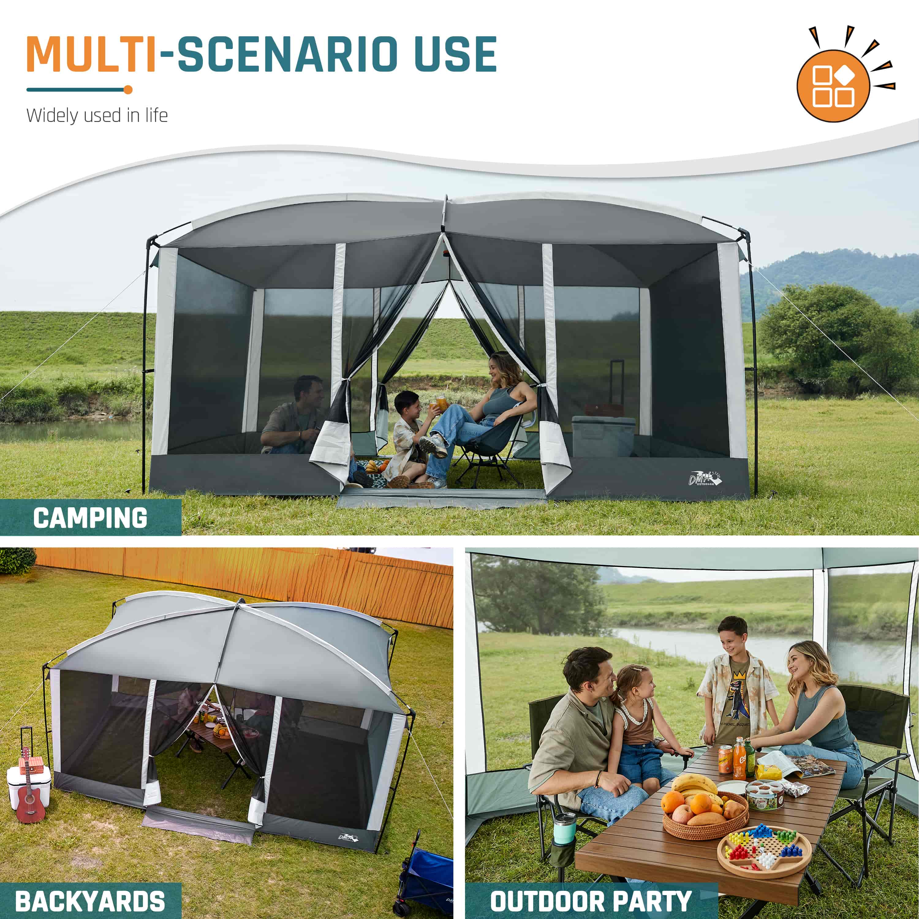 DMH Outdoors 13x9ft Screen Room Mesh Gazebos