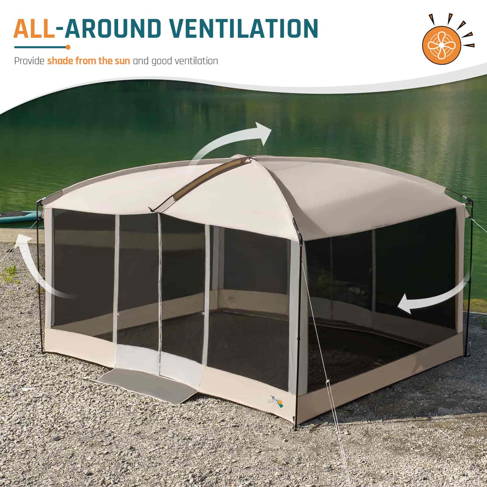DMH Outdoors 13x9ft Screen Room Mesh Gazebos