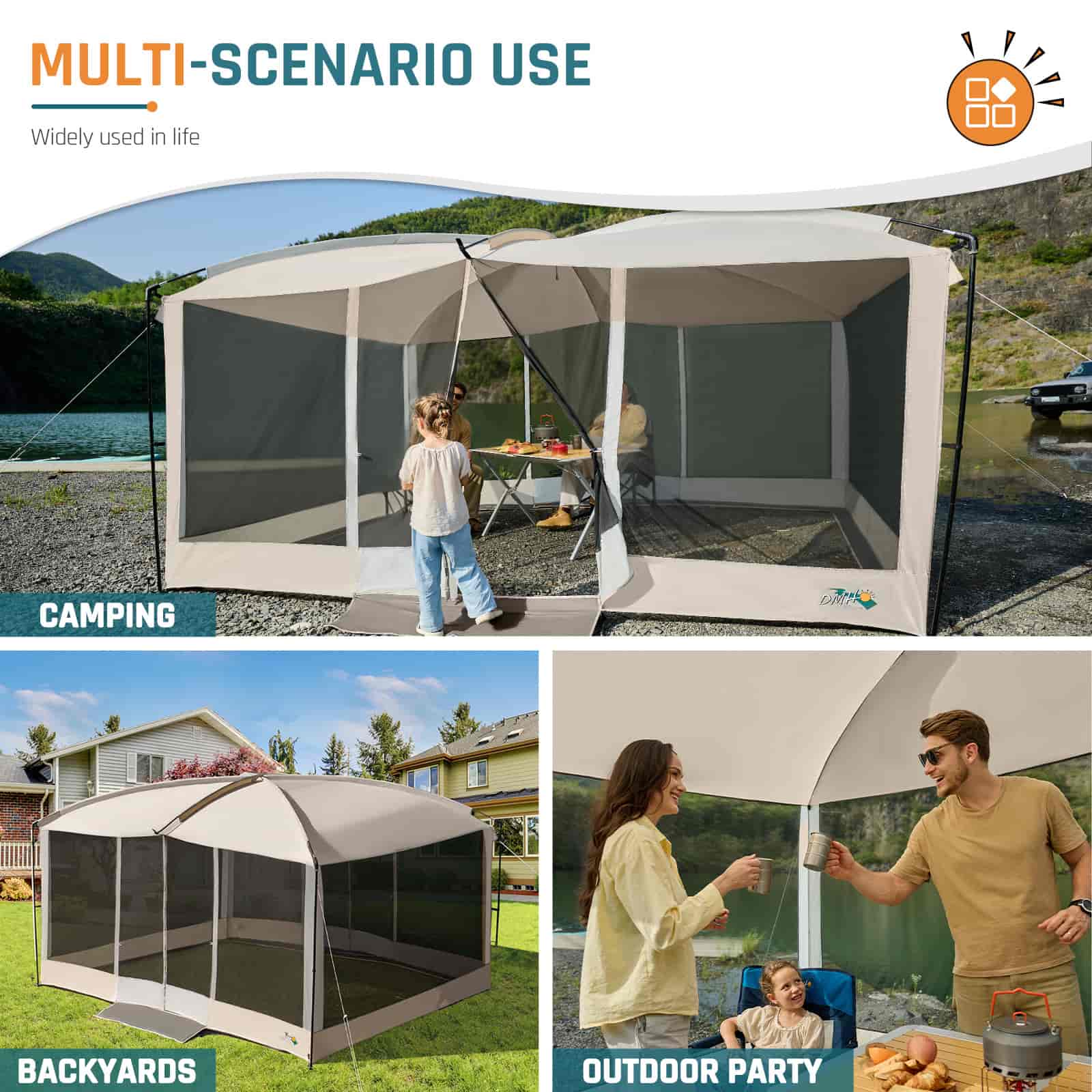 DMH Outdoors 13x9ft Screen Room Mesh Gazebos