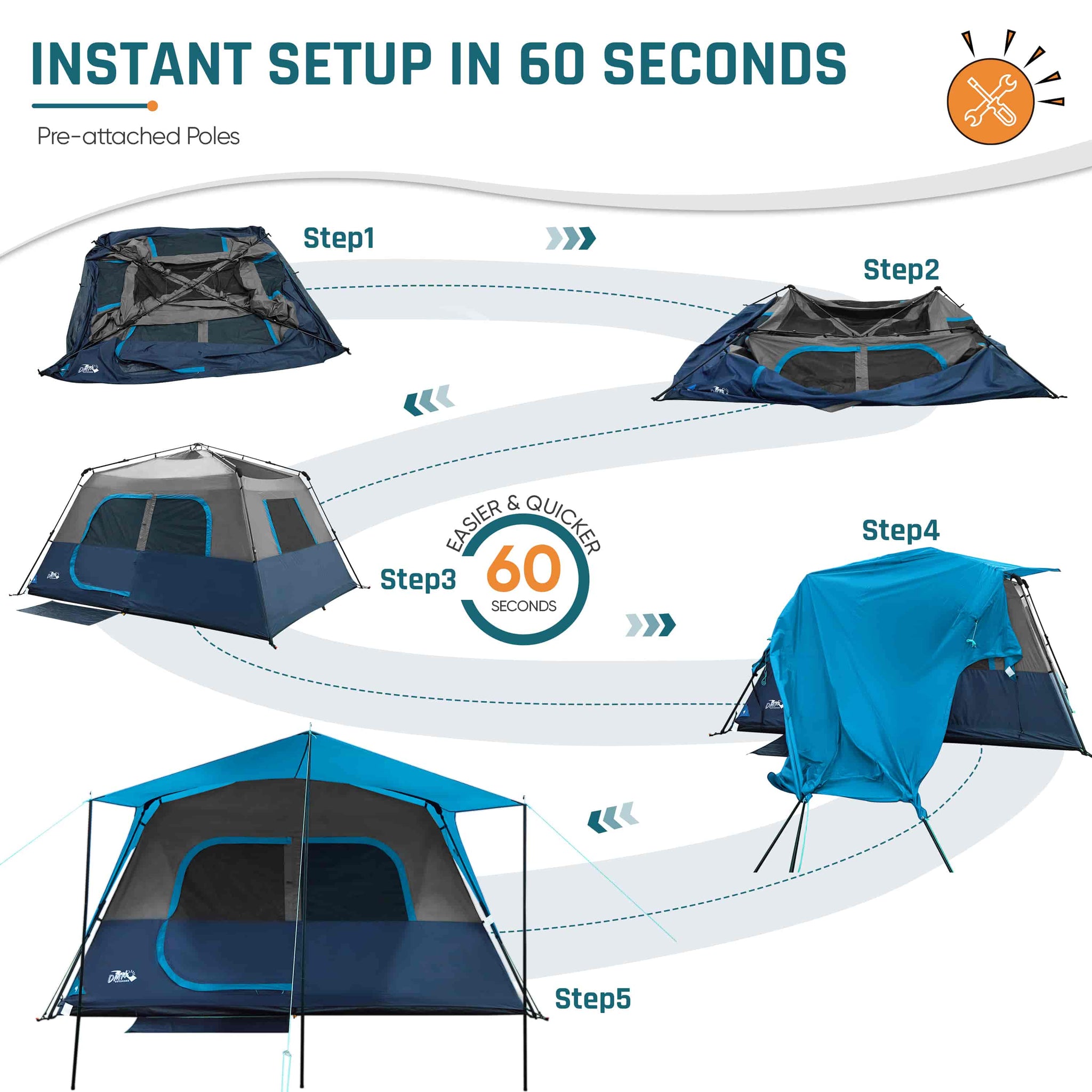 DMH Outdoors 8 Person Instant Cabin Tent – Portal Outdoors