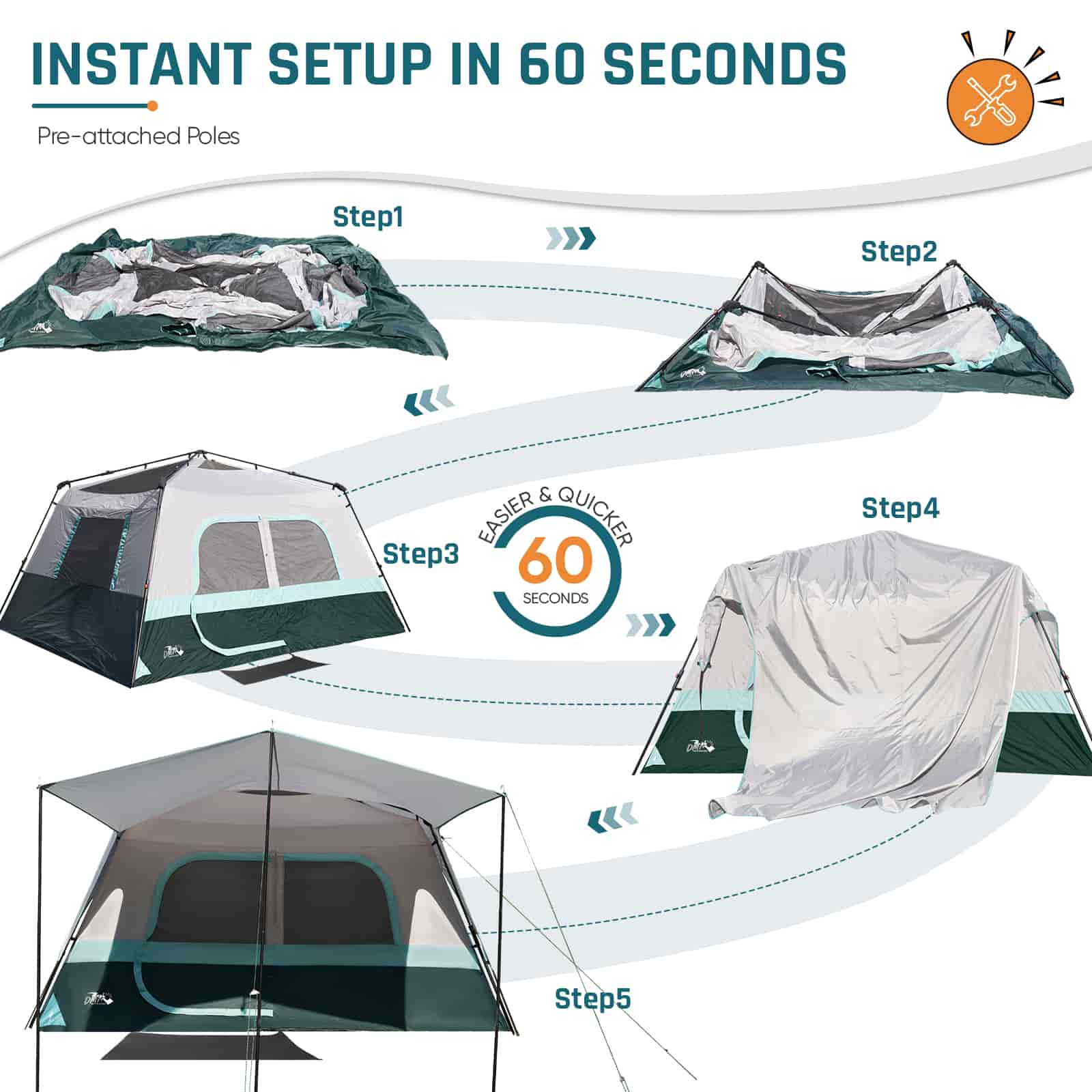 DMH Outdoors 8 Person Instant Cabin Tent