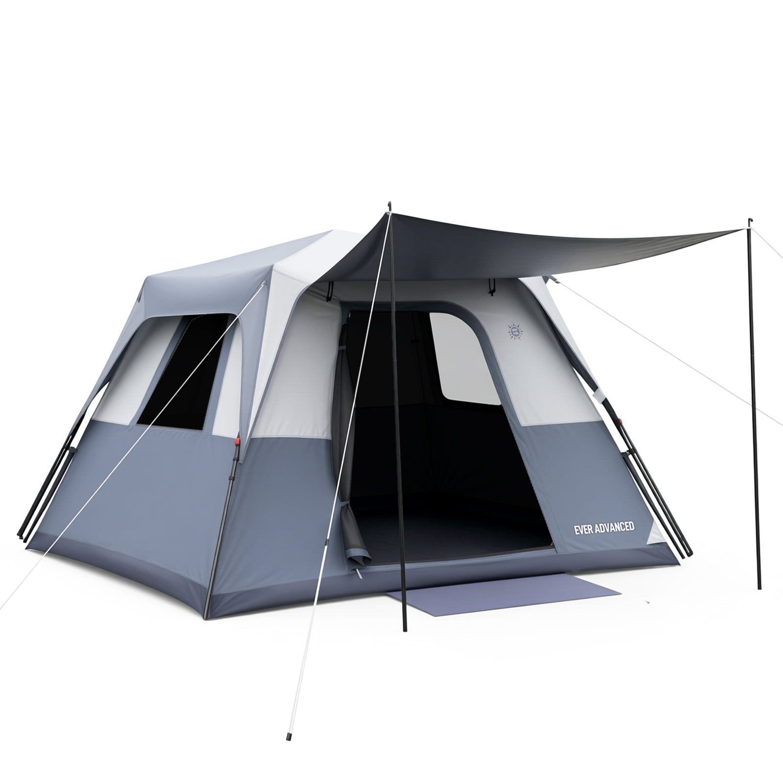 EVER ADVANCED 6 Person Instant Blackout Camping Tent Gray