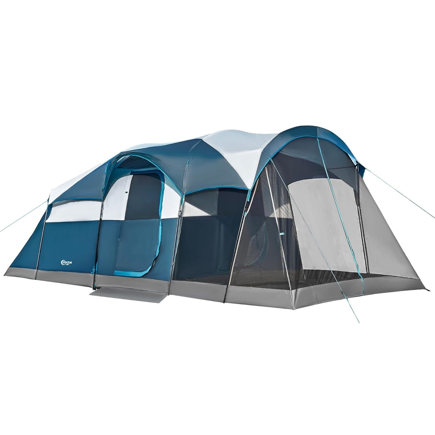 PORTAL 8 Person Family Camping Tent with Screen Porch, Waterproof Large Tunnel Tent with Rainfly And Carry Bag, Easy Setup Big Tall Tent for Outdoor