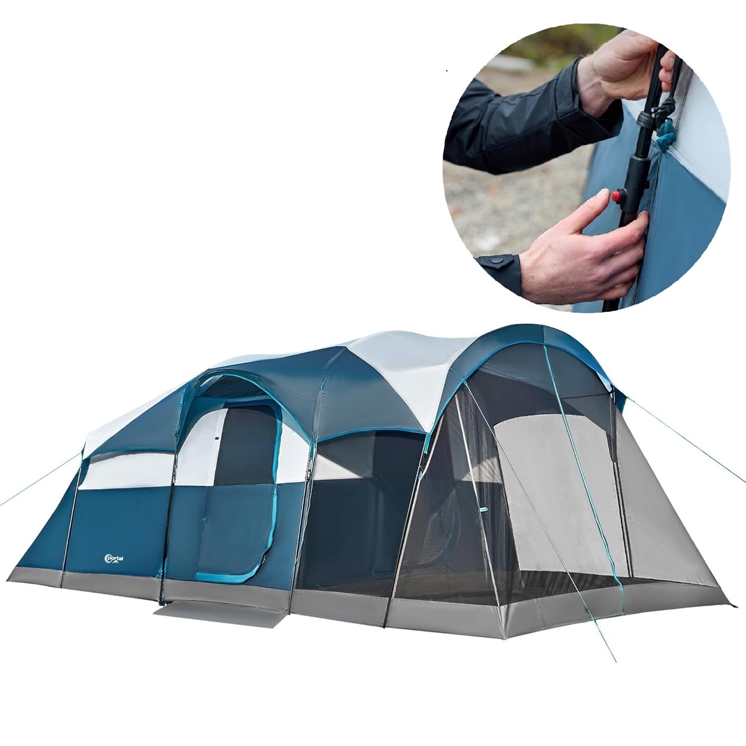 Portal Outdoors 8-Person Camping Tent with Screened Porch - Camping Tent
