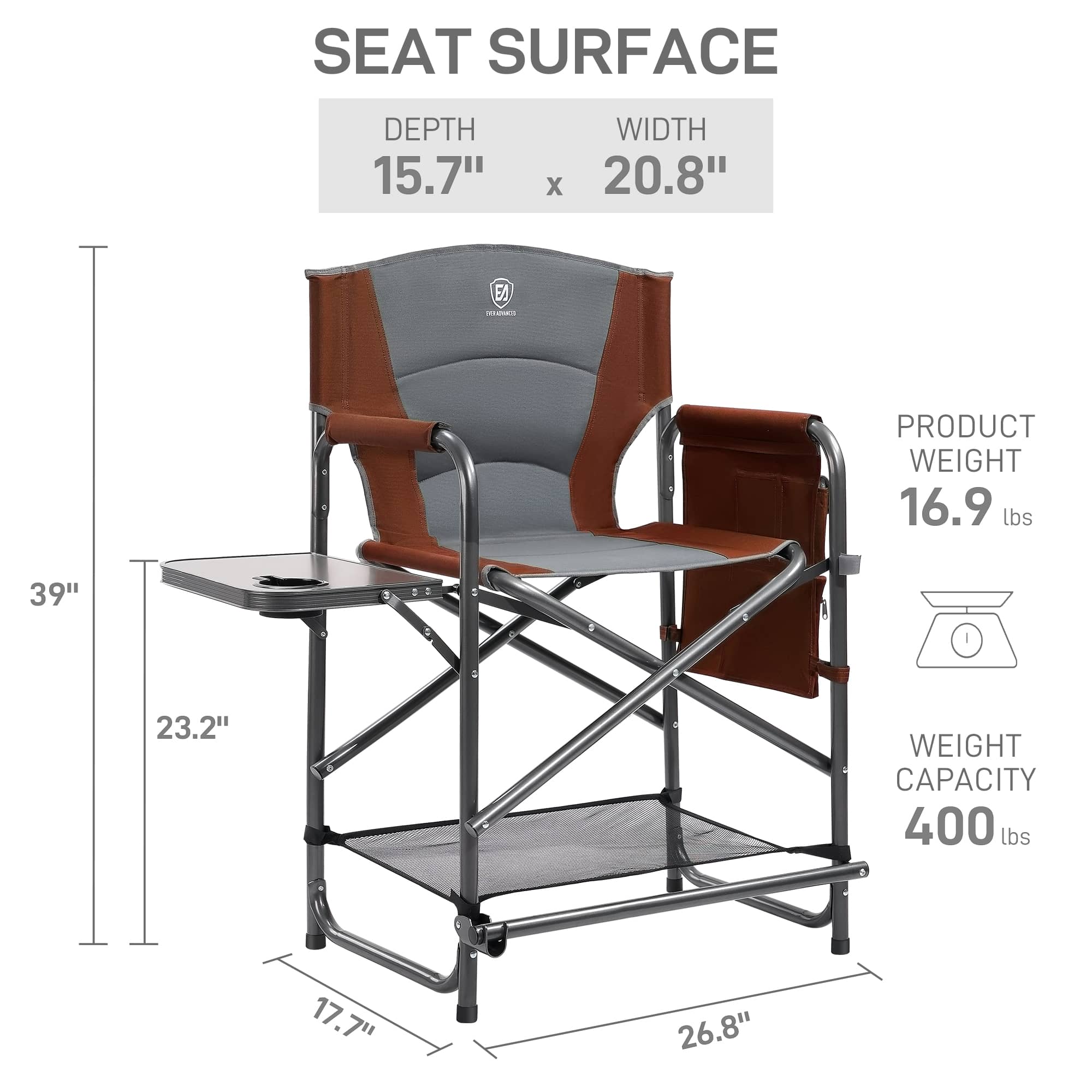 EVER ADVANCED Big-N-Tall Directors Chair