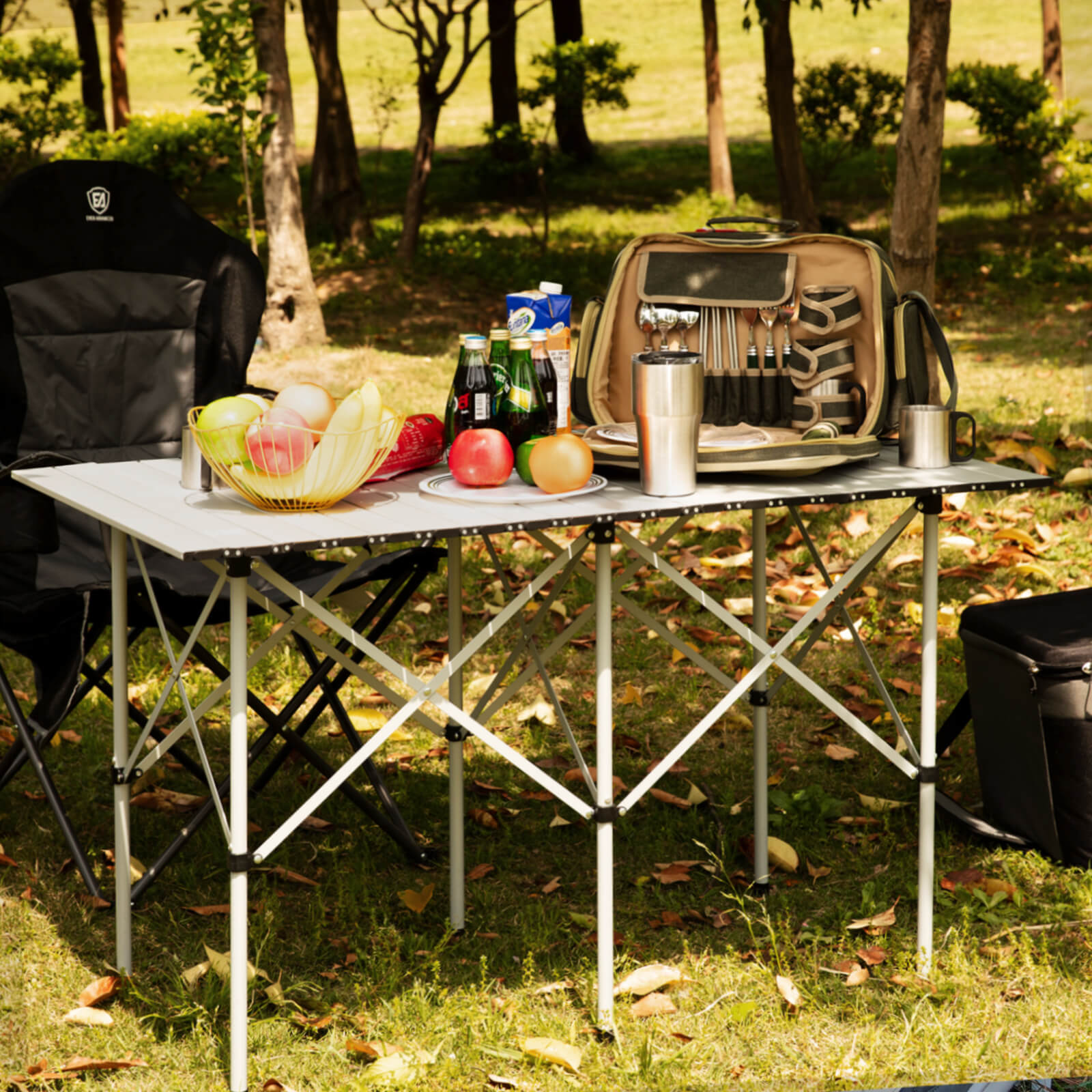 EVER ADVANCED Portable Roll - Up Camping Table - Portal Outdoors