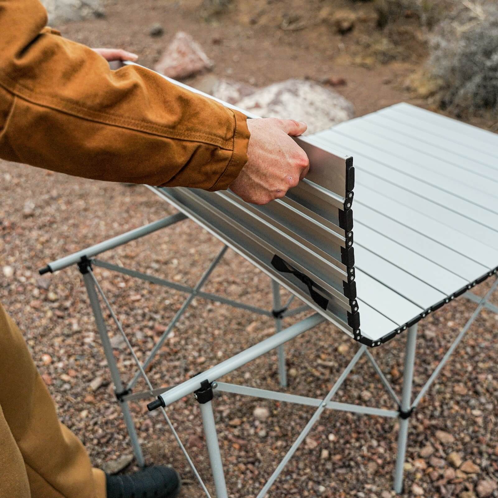 EVER ADVANCED Portable Roll-Up Camping Table – Portal Outdoors